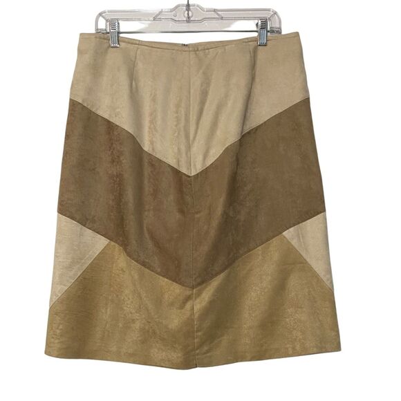 Liz Claiborne Dresses & Skirts - Liz Claiborne Liz Sport Size 14 Pencil Skirt Knee Length Zipper Brown Tan Cream
